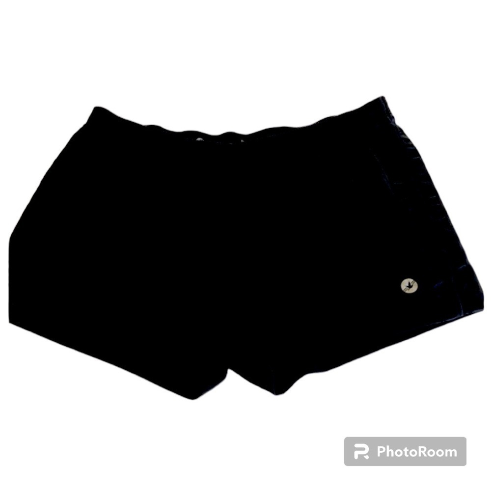 Aerie Fit Black Satin Side Stripes Athletic Shorts Size M